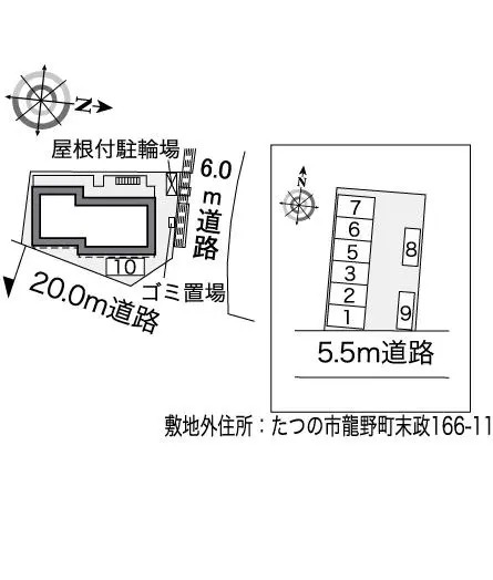 ★手数料０円★たつの市龍野町末政 月極駐車場